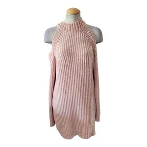 Boston Proper Pink 
Chenille Sweater
Dress Cold Shoulder
Womens Size L